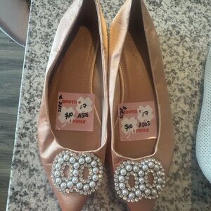 ASOS Elegant Satin Flats with Pearl Embellishment